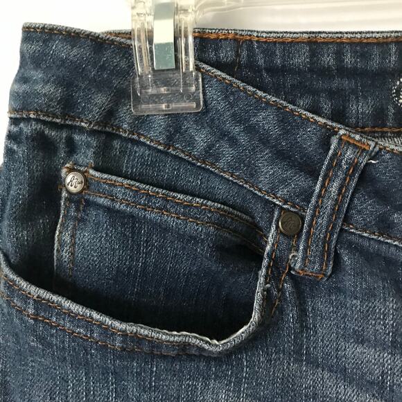 American Rag Jeans Size 7 Regular Womens Straight Leg Medium Distressed Wash - Picture 8 of 12